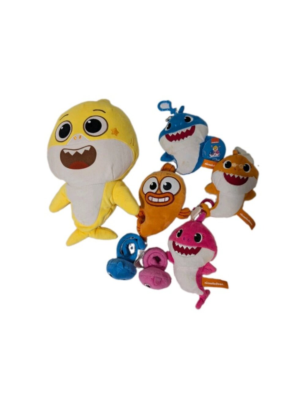 Baby Shark Bundle Yellow interactive, Grandma, Pink Blue plush and 2 bracelets